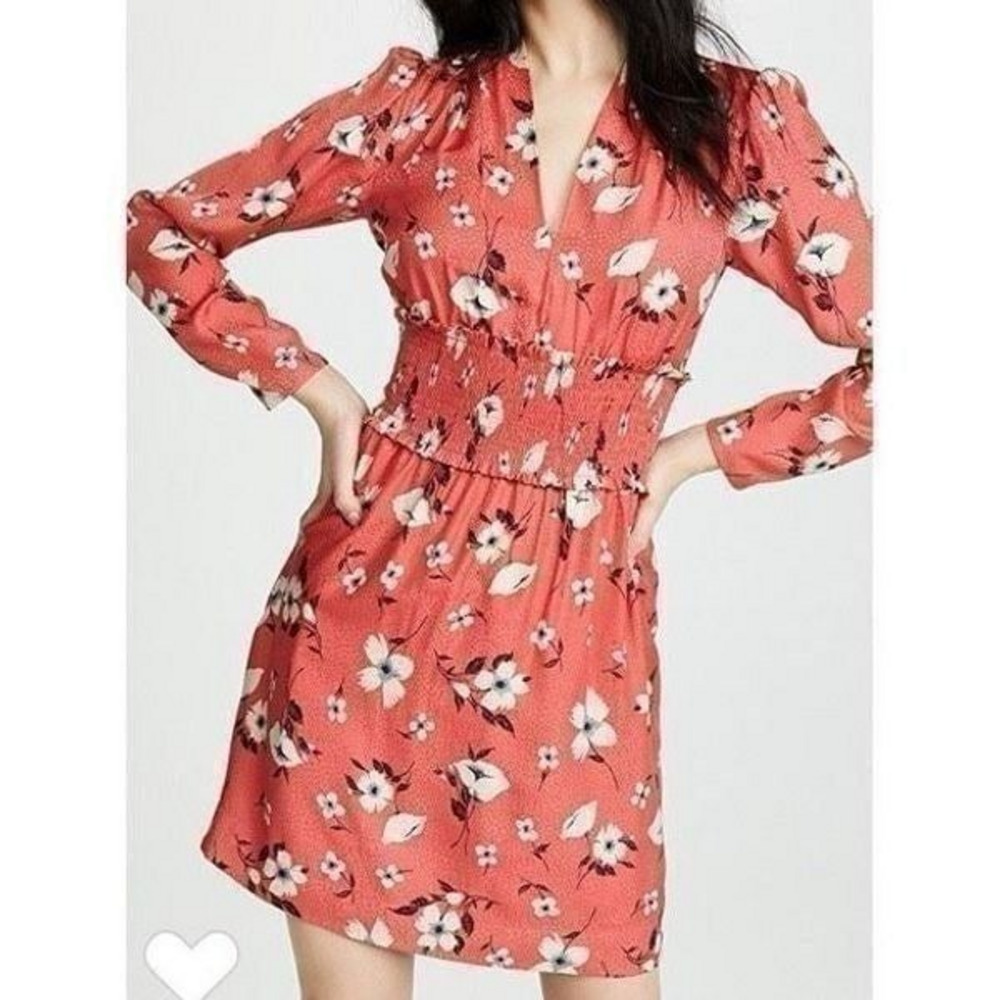 Rebecca‎ Taylor Silk Blend Daniella Mini Dress in Punch 8
